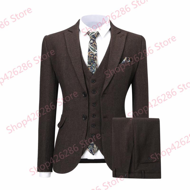 Men's Slim Fit Suit Real Picture Herringbone 3 Piece Jacket Vest Pants Sets Formal Wedding Blazer Groom Tuxedo Costume Homme New, Brown
Men's Slim Fit Suit Real Picture Herringbone 3 Piece Jacket Vest Pants Sets Formal Wedding Blazer Groom Tuxedo Costume Homme New, Brown