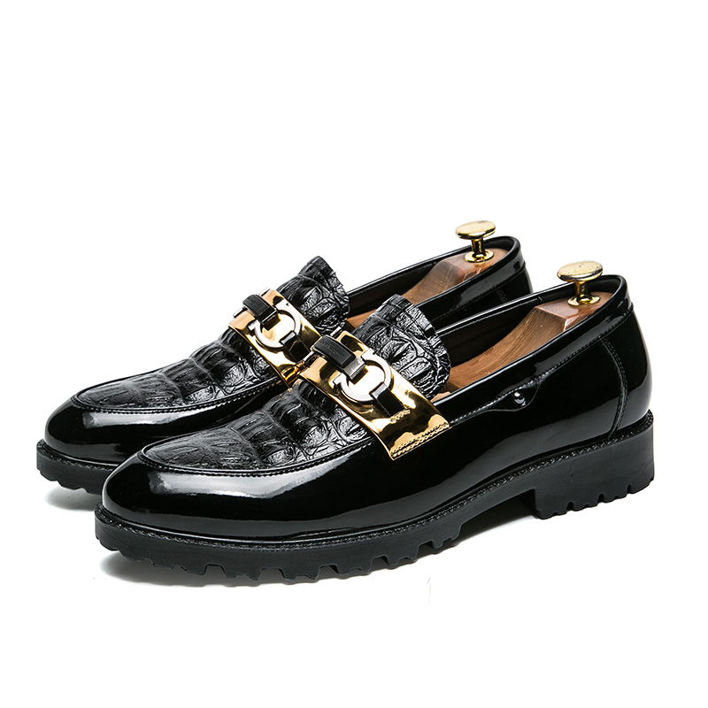 Hot Sale-Fashion Men Leather Loafers Brand Shoes Classic Brogue Mans Footwear Formal Shoes Men Casual Water Chestnut Chaussure Homme
