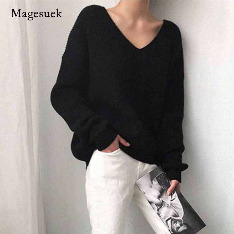 2020 Winter Korean V-Neck Loose Solid Clothes Women Simple Irregular Hem Pullover Women's Knitwear Bottoming Sweater 10526, Black
2020 Winter Korean V-Neck Loose Solid Clothes Women Simple Irregular Hem Pullover Women's Knitwear Bottoming Sweater 10526, Black