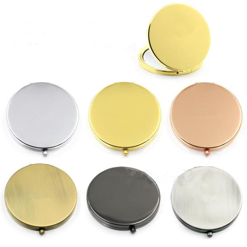 Portable Pocket Mini Makeup Mirror Ladies Girls Hand Cosmetic Mirror Stainless Fashion Double-Side Folde Compact Mirrors F2502