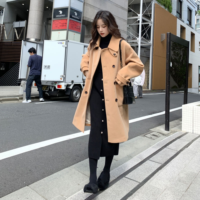 2020 women new style long slim woolen overcoat lady double-sided loose and thin winter clothes female double breasted coat, Cream color
2020 women new style long slim woolen overcoat lady double-sided loose and thin winter clothes female double breasted coat, Cream color