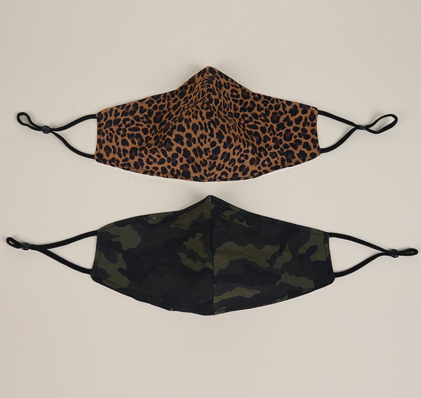 Stylish Cotton Face Mask Animal Print Leopard Cheetah Zebra Camouflage Double Layers Face Mouth Cover Washable Reusable