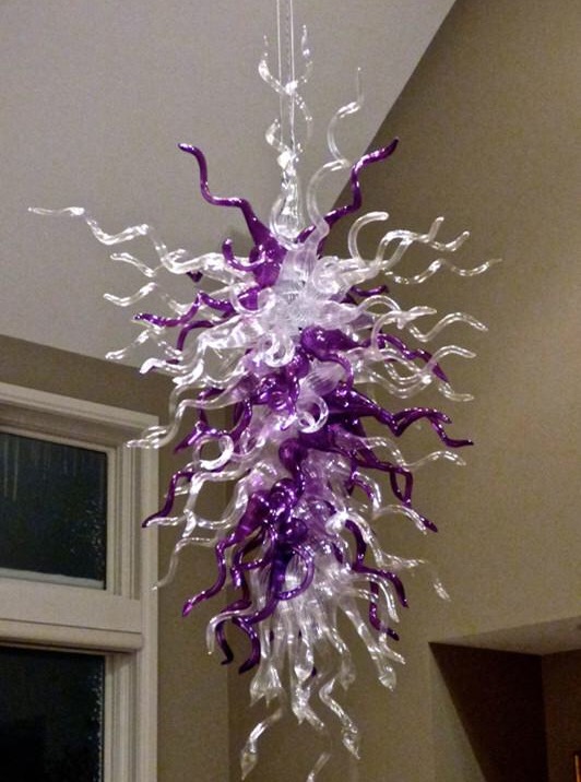 Pendant Lamps Elegant Clear and Purple Long Chandeliers Dinning Room Art Decor Handmade Blown Glass Chandelier Lighting
Pendant Lamps Elegant Clear and Purple Long Chandeliers Dinning Room Art Decor Handmade Blown Glass Chandelier Lighting