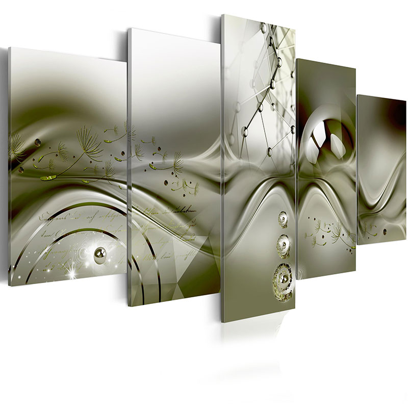 (No Frame)5PCS/Set Fashion Wall Art Canvas Painting Abstract Dandelion Modern Home Decoration,Choose Color And Size