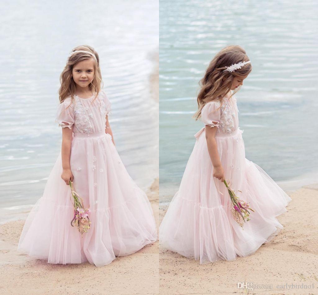 Lace Flower Girl Dresses Crew Neck Tulle Applique 3D Floral Floor Length Girls' Pageant Dresses With Bow Sash DF76, Purple
Lace Flower Girl Dresses Crew Neck Tulle Applique 3D Floral Floor Length Girls' Pageant Dresses With Bow Sash DF76, Purple