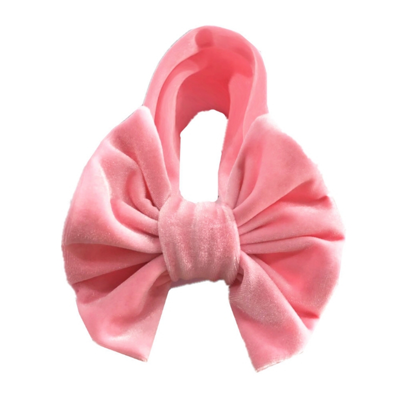 Baby Headbands Golden Velvet Big Bow Solid Kids Bowknot Princess Hairdress Elastic Infant Headwrap Boutique Hair Accessories 11 Colors D4630