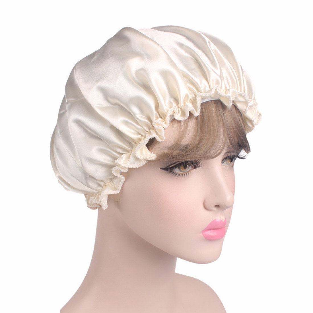 Women Sleep Cap Satin Night Bonnet Hats Lace Sleeping Hat Hair Care Head Cover Beanie Satin Bonnet Caps Nightcap for Girl GGA3341-7