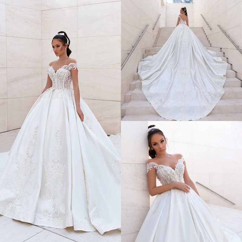 2020 Bohemian Crystal Design Wedding Dresses Off Shoulder Satin Appliques Vintage Bridal Gowns Sweep Train A-Line Beach Wedding Dress, Brown
2020 Bohemian Crystal Design Wedding Dresses Off Shoulder Satin Appliques Vintage Bridal Gowns Sweep Train A-Line Beach Wedding Dress, Brown