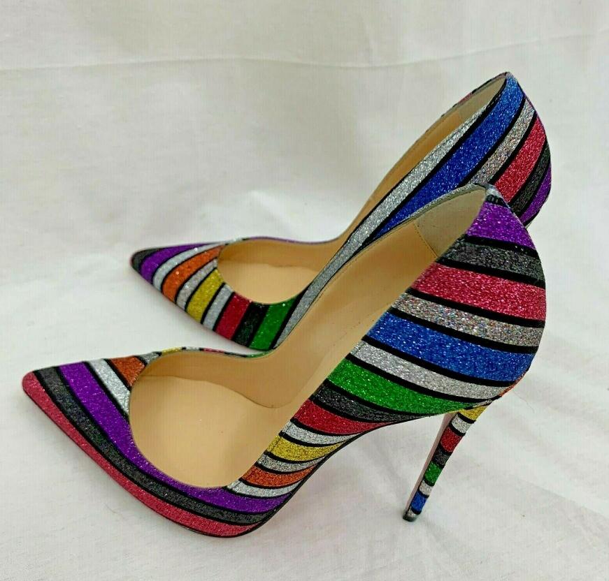 Casual Designer sexy lady fashion women shoes stripe multicolor glitter pointy toe stiletto stripper High heels Prom Evening pumps large size 44 12cm, Glitter 12cm
Casual Designer sexy lady fashion women shoes stripe multicolor glitter pointy toe stiletto stripper High heels Prom Evening pumps large size 44 12cm, Glitter 12cm