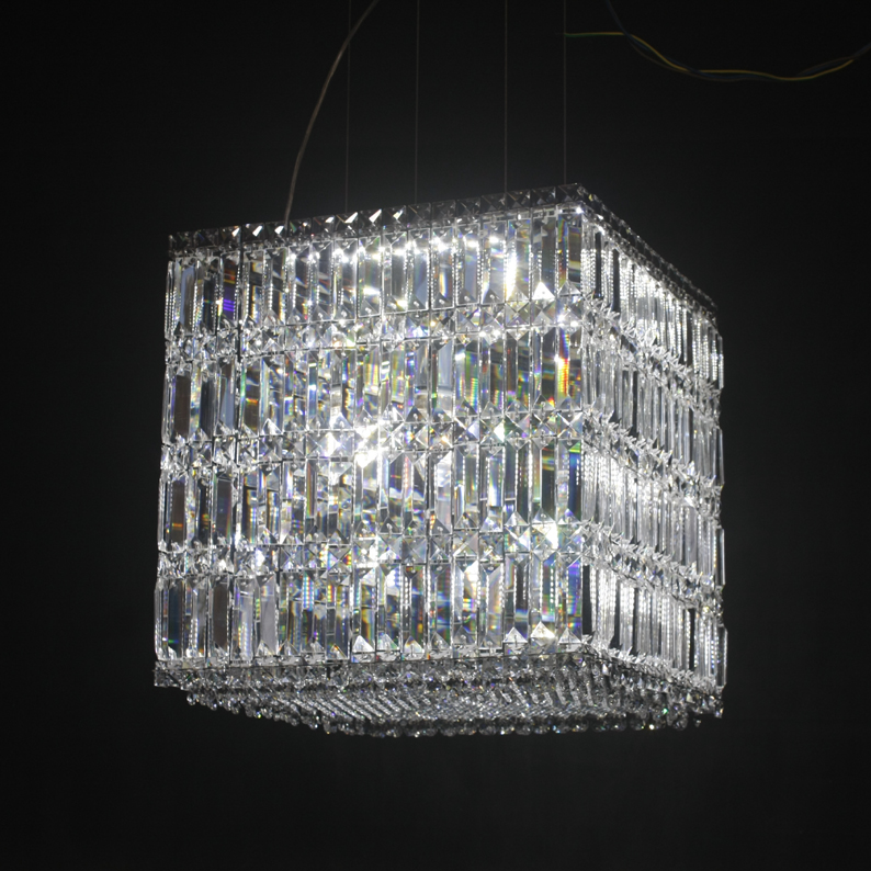 Modern Crystal Chandeliers Quantum Blocks Square Pendant