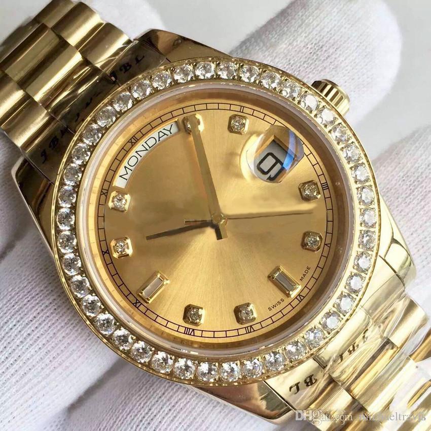 men's watch date-218348a series 18k gold dial diamond inlay automatic mechanical watch president strap original folding buckle sells wo, Slivery;brown
men's watch date-218348a series 18k gold dial diamond inlay automatic mechanical watch president strap original folding buckle sells wo, Slivery;brown
