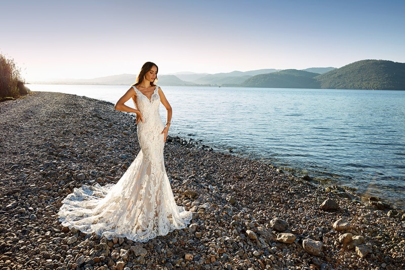 eddy k elegant wedding dresses lace appliqued v neck backless bridal gowns mermaid trumpet country boho beach wedding dress