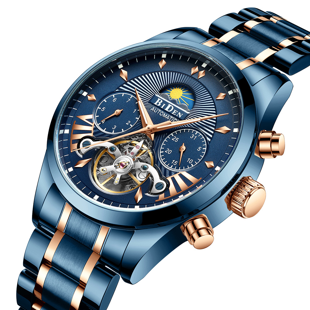 Fashion Blue Watch Mens Watches Top Automatic Mechanical Sports Watch Men Wirstwatch Reloje Hombres 2019, Gold white
Fashion Blue Watch Mens Watches Top Automatic Mechanical Sports Watch Men Wirstwatch Reloje Hombres 2019, Gold white