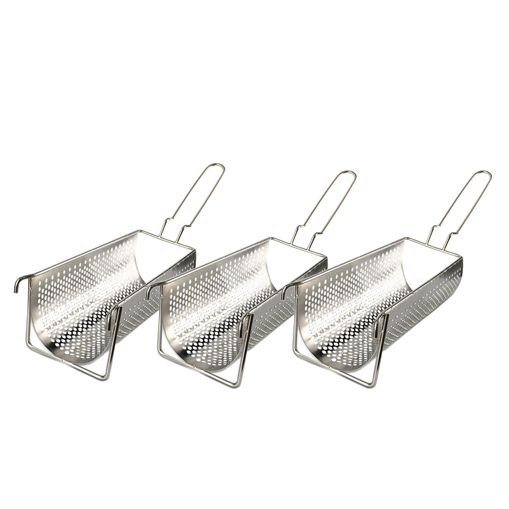 3-pack large fried food frying basket strainer filter with handle, french fry / chicken / chips cooking serving utensil kitchen restaurant
3-pack large fried food frying basket strainer filter with handle, french fry / chicken / chips cooking serving utensil kitchen restaurant