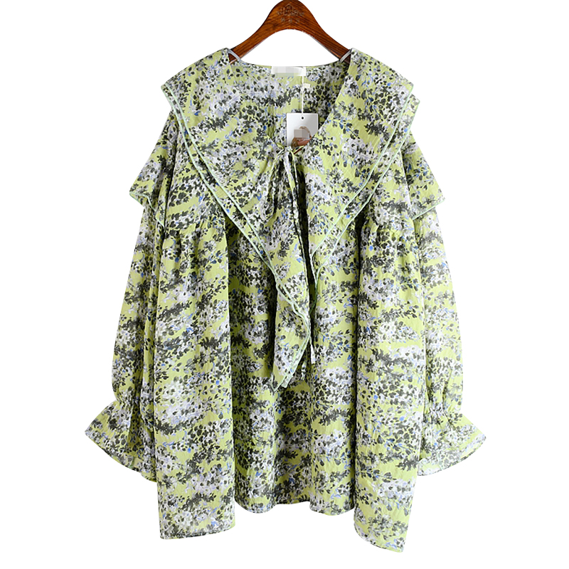 2020 Spring and Summer New Shirts Women Long-Sleeve Wild V-neck Ladies Blouses and Tops Flare Sleeve Women Clothing T735, Green
2020 Spring and Summer New Shirts Women Long-Sleeve Wild V-neck Ladies Blouses and Tops Flare Sleeve Women Clothing T735, Green