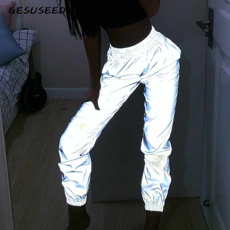 Grey punk casual trousers women joggers elastic pants sweatpants women reflective pants ladies neon capris Autumn 2020, As pic
Grey punk casual trousers women joggers elastic pants sweatpants women reflective pants ladies neon capris Autumn 2020, As pic