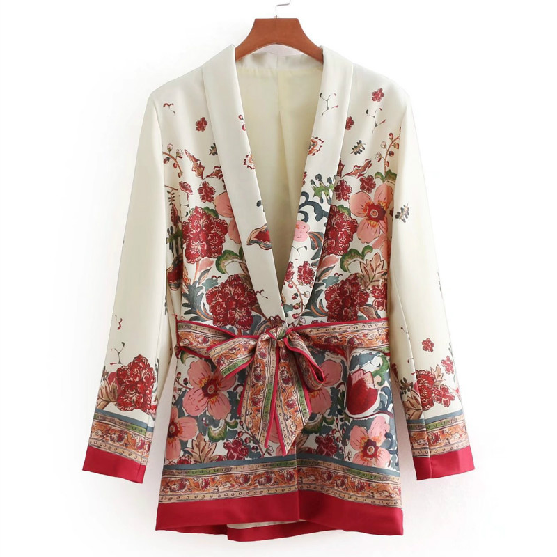 Women' Suits & Blazers Vintage Flowers Printed Blazer Casual Notched Collar Slim Jacket Floral Kimono Woman Deep V-Neck Cardigan With Belt, Pink
Women' Suits & Blazers Vintage Flowers Printed Blazer Casual Notched Collar Slim Jacket Floral Kimono Woman Deep V-Neck Cardigan With Belt, Pink