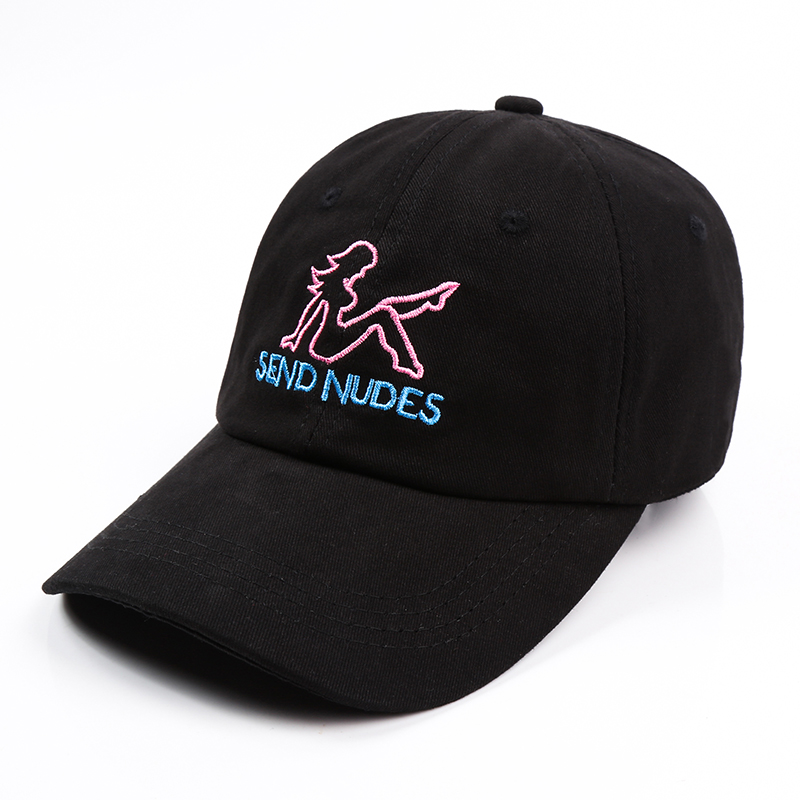 High Quality Letter SEND NUDES Snapback Cap Cotton Baseball Cap For Men Women Adjustable Hip Hop Dad Hat Streetwear