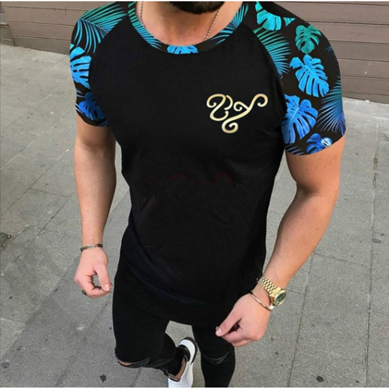 Men T-Shirts Summer Short Sleeve O-neck T Shirt Men Stripe Printed Loose Slim Gyms T shirt Mens Tops Tee, 01