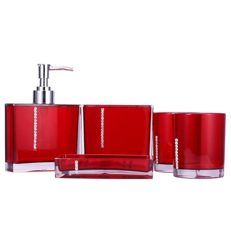 Storage Bottles & Jars Acrylic Lotion Bottle Toothbrush Holder Soap Dish Wash Set Family Emulsion Dispenser Bathroom Accessories