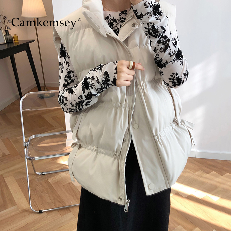 CamKemsey Winter Coats Women Korean Casual Solid Single Breasted Stand Collar Down Cotton Padded Sleeveless Winter Vest Coats, Beige
CamKemsey Winter Coats Women Korean Casual Solid Single Breasted Stand Collar Down Cotton Padded Sleeveless Winter Vest Coats, Beige