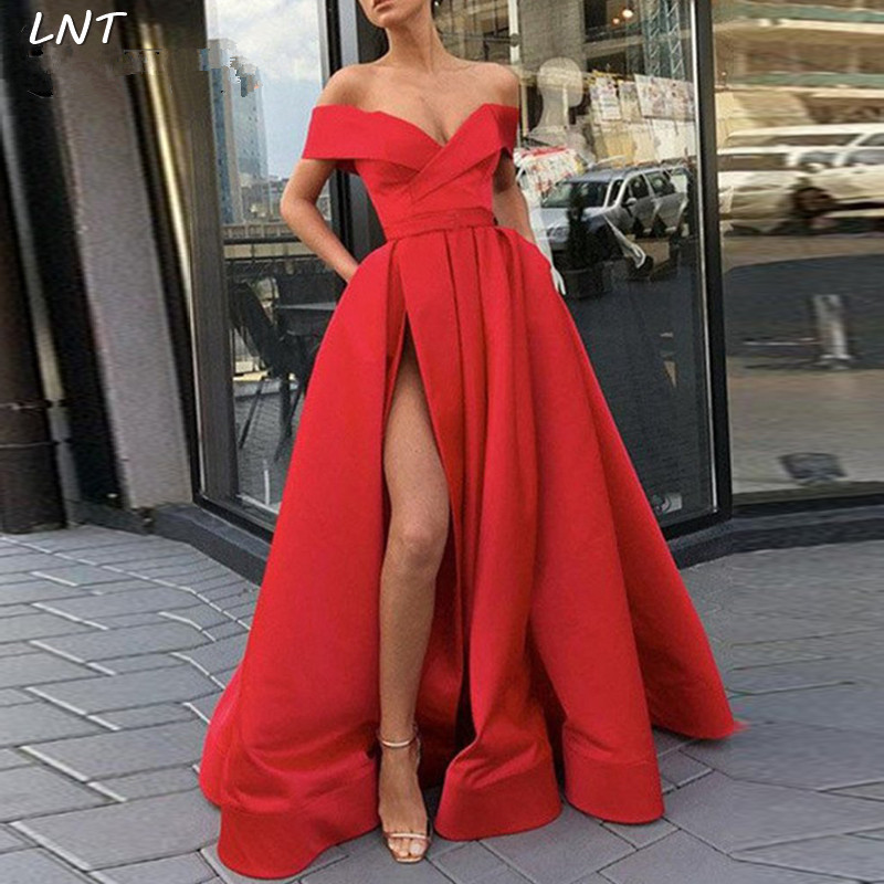 Off the Shoulder Long Satin Evening Gowns with Slit Elegant Evening Dresses Long Party Pageant, Burgundy
Off the Shoulder Long Satin Evening Gowns with Slit Elegant Evening Dresses Long Party Pageant, Burgundy