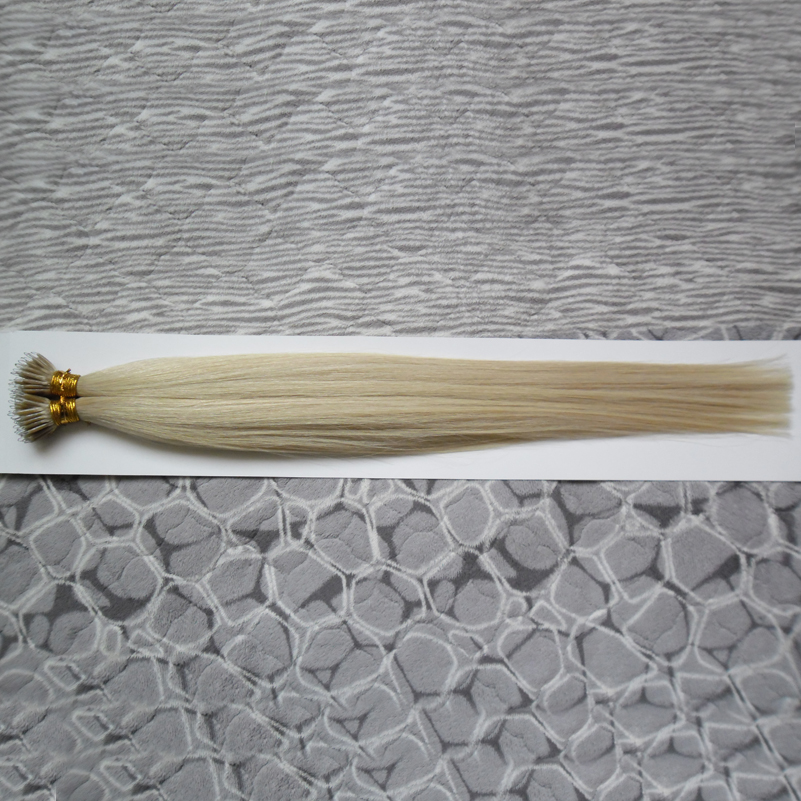 Keratin Human Hair Pre bonded Extensions Nano Tip Hair 100 G Per Pack Nano Ring 100% Remy Hair Extensions 100s micro bead extensions