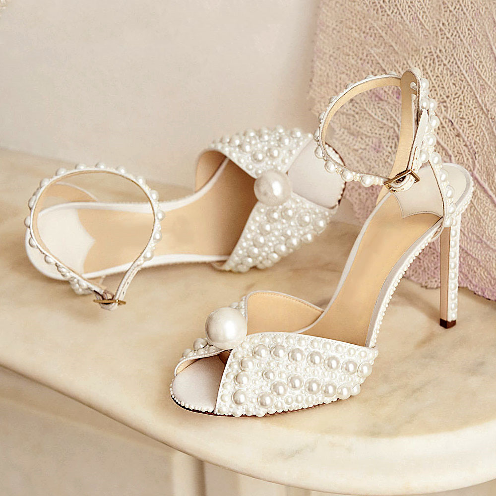 Newest White Pearls Decorated Sandal Shoes for Wedding Peep Toe Fahion Women Shoe Heels 10cm Size 34-42, With aclllcl logo
Newest White Pearls Decorated Sandal Shoes for Wedding Peep Toe Fahion Women Shoe Heels 10cm Size 34-42, With aclllcl logo