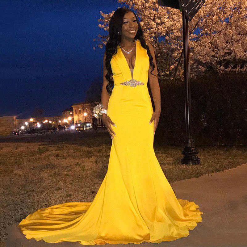 Black Girls Mermaid Prom Dresses V Neck Sexy Long Yellow Prom Gowns Satin Beaded Graduation Long Party Gowns de fiesta, Hunter green
Black Girls Mermaid Prom Dresses V Neck Sexy Long Yellow Prom Gowns Satin Beaded Graduation Long Party Gowns de fiesta, Hunter green