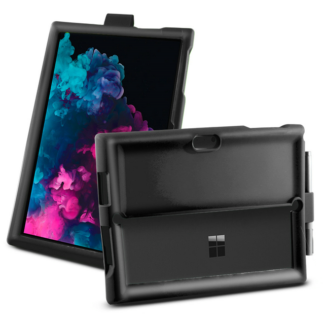 MingShore Case For Microsoft Surface Pro 3 4 5 6 Universal Tablet Cover Black Shell With Pen Holder Silicone Rugged Case