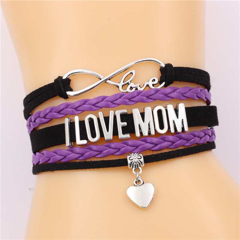 I Love Mom Letter Bracelet Infinity Love Cute Heart Charm Handmade Leather Bracelets Punk Jewelry For Women Mother's Day Gift
I Love Mom Letter Bracelet Infinity Love Cute Heart Charm Handmade Leather Bracelets Punk Jewelry For Women Mother's Day Gift