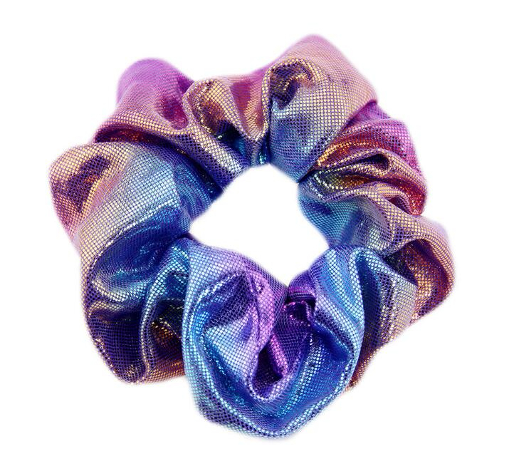 Hair Scrunchie Accesories Women Girl Ponytail Holder Rope Hair scrunchies Dot Shiny Fabric Gradient color Laser Hair bands Headbands GB1665