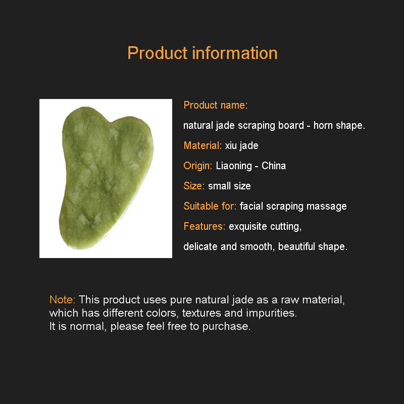 Tamax JD008 Natural Green Jade A quality Guasha Board for scrapping therapy gua sha massager