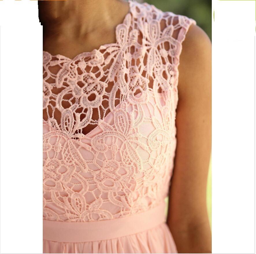 2019 New Peach Pink Cheap Bridesmaid Dresses Chiffon Floor Length Pleated Maid of Honor Dresses Long Wedding Party Dresses