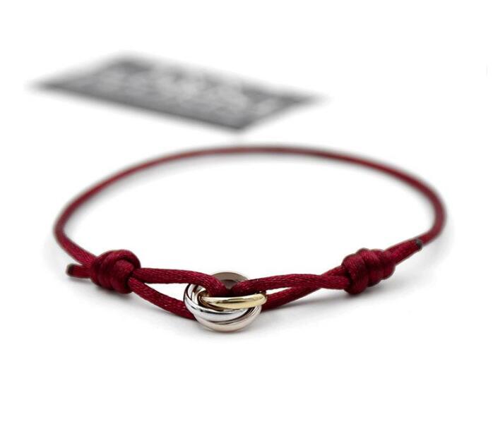 Titanium steel Three color Love Bracelet Bangle for women Red Rope lovers charm bracelets femme and men Fashion Hand accessorize Friendship