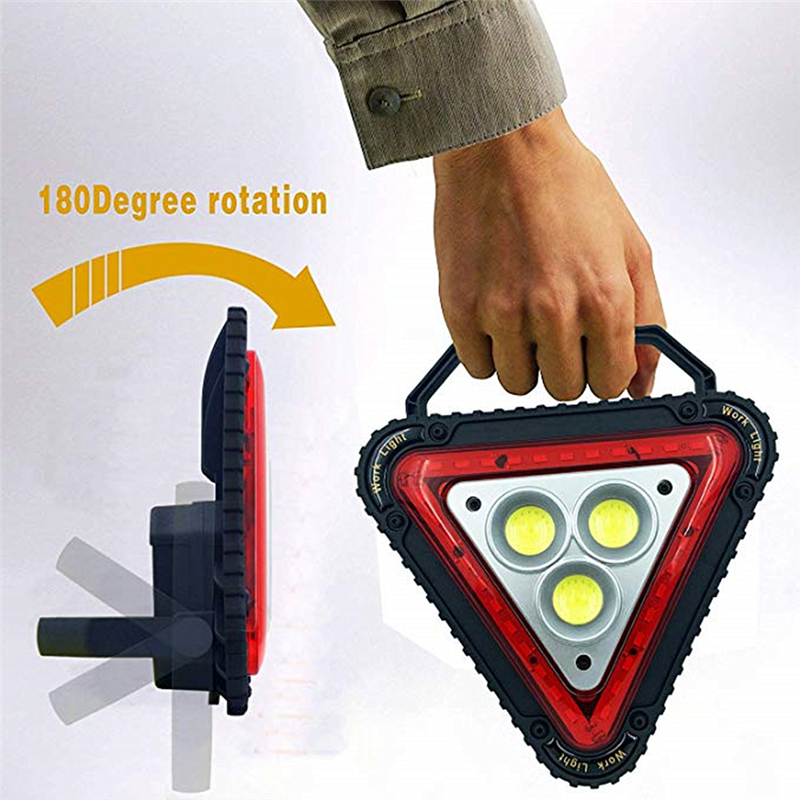 3COB Triangle Emergency Warning Light Multi-Function Portable Outdoor Camping Lamp with Hook Mining Lamp Work and Maintenance Light