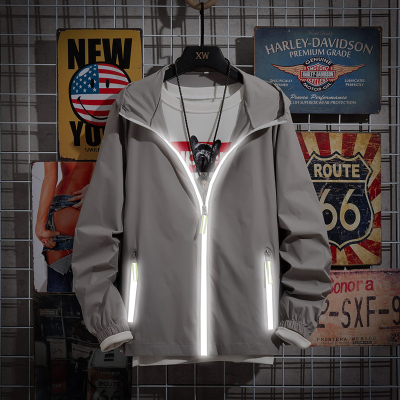 Puls Size 6XL 7XL Hooded Reflective Stripe Patchwork Jackets Men Thin Rib Sleeve Solid Fashion Casual Windbreaker Jacket, White
Puls Size 6XL 7XL Hooded Reflective Stripe Patchwork Jackets Men Thin Rib Sleeve Solid Fashion Casual Windbreaker Jacket, White