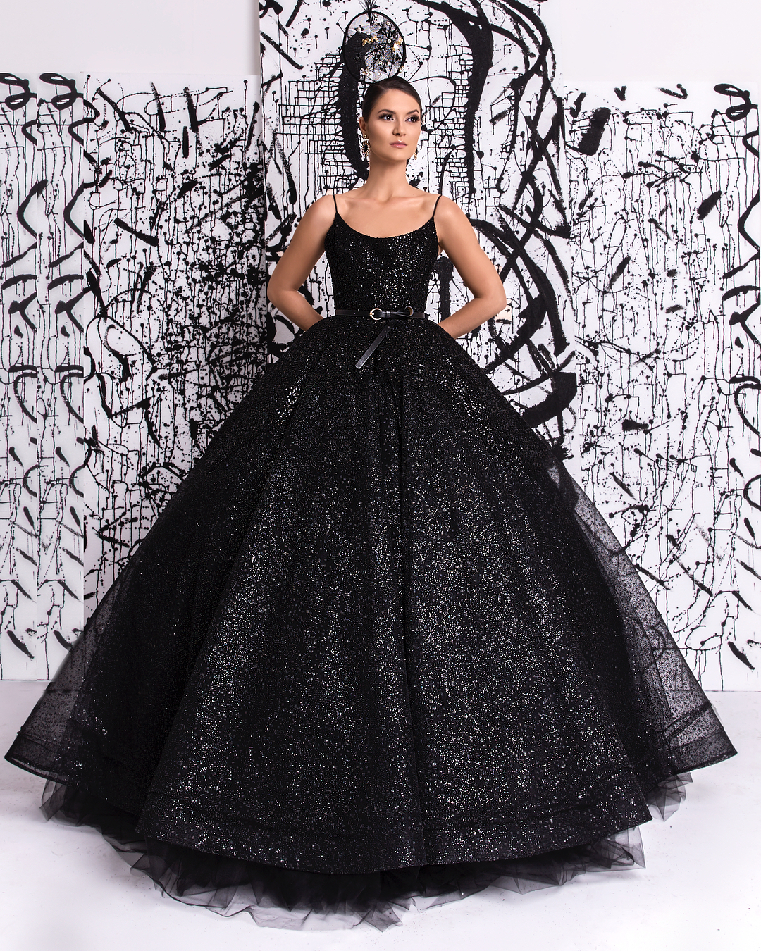 Sparkly Sequined All Gown Prom Dree Scoop Neck Sleevele Lack Evening Gown Plu Size Or Length Tulle Formal Dre