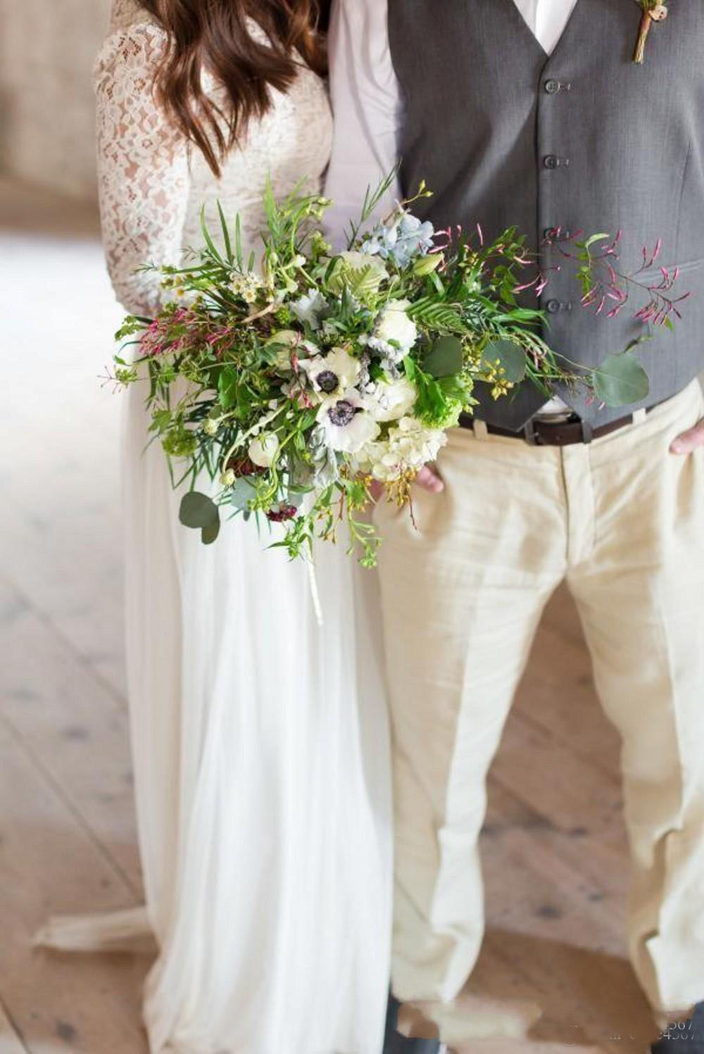 New Custom Make Muslim Lace Wedding Dresses Cheap Plus Size Wedding Bridal Gowns Vintage Lace Long Sleeve Boho Beach Wedding Dresses