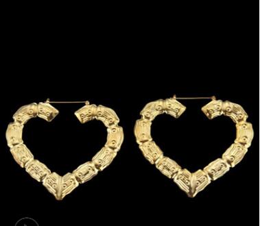 Oversized bamboo earrings Europe and the United States exaggerated golden big circle hiphop hip-hop nightclub earrings WY500