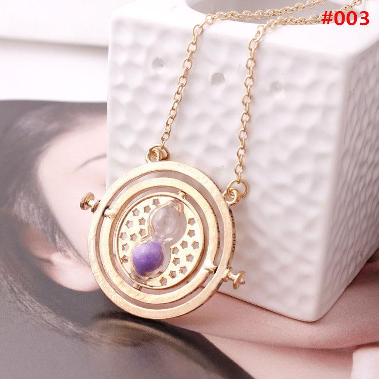 Gem Pendants Necklace Gold Silver Alloy Personality Women Fashion Sand Glass Time Turner Pendant Necklace Men Jewelry Gifts