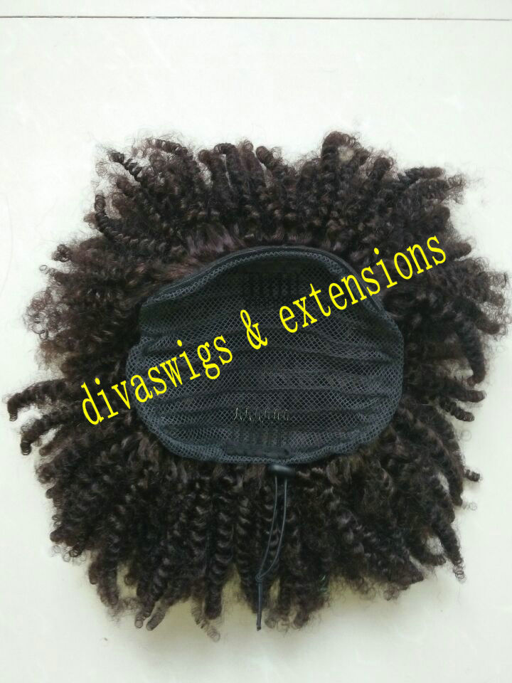 120g Afro Drawstring Ponytail Puffs Kinky Curly Ponytail human Clip in Hair Extensions for African Americans Natural Hair Curly Ponytail
