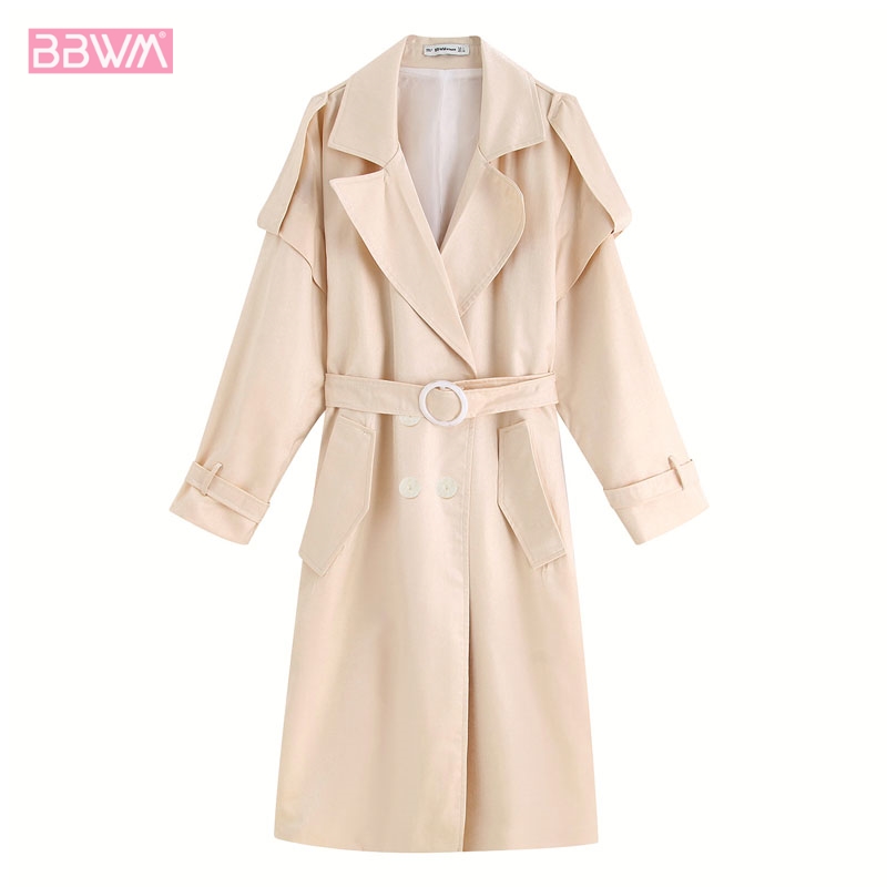 Autumn Korean Version British Lapel Rainbow Effect Long Belt Double Breasted Women's Windbreaker Long Sleeve Chic Women's Jacket, Beige
Autumn Korean Version British Lapel Rainbow Effect Long Belt Double Breasted Women's Windbreaker Long Sleeve Chic Women's Jacket, Beige