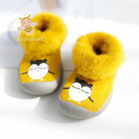 first walkers girls toddler shoes first step baby boys walker home slippers winter warm sock shoe with rubber soles soft booties