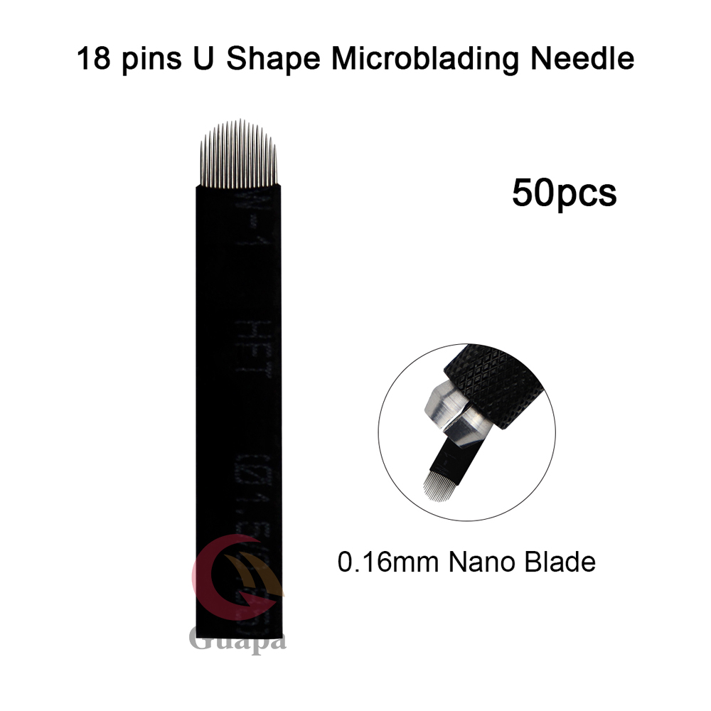 Black 016mm Microblading Needle 18U Shape Eyebrow Tattoo Needles for Tattoo Lamina Tebori Flex Blades U Shape SPMU Needle Blade
Black 016mm Microblading Needle 18U Shape Eyebrow Tattoo Needles for Tattoo Lamina Tebori Flex Blades U Shape SPMU Needle Blade