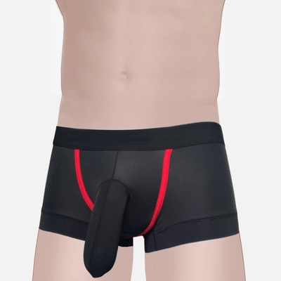 Men's Ice Silk Underwear Pants Gun Egg Elephant penis sleeve Sexy U Convex Low Waist Short Pants underwear men gay boxers