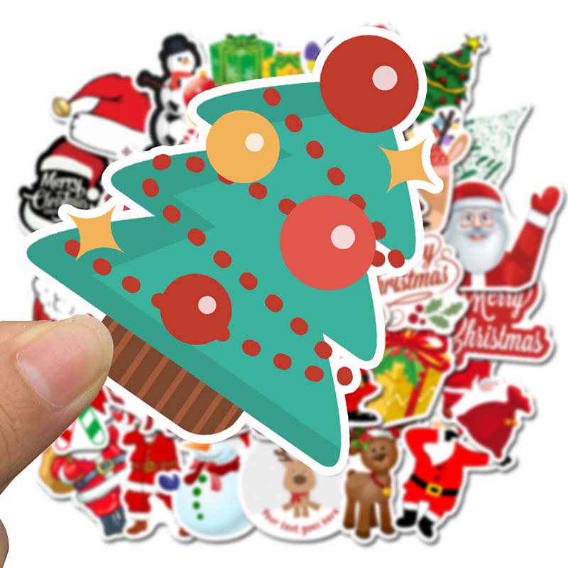 DHL Chrismas Stickers 50 Pcs Waterproof Vinyl Car Stickers and Decals Laptop Motorcycle Decal Gift Card Sticker for Water Bottles