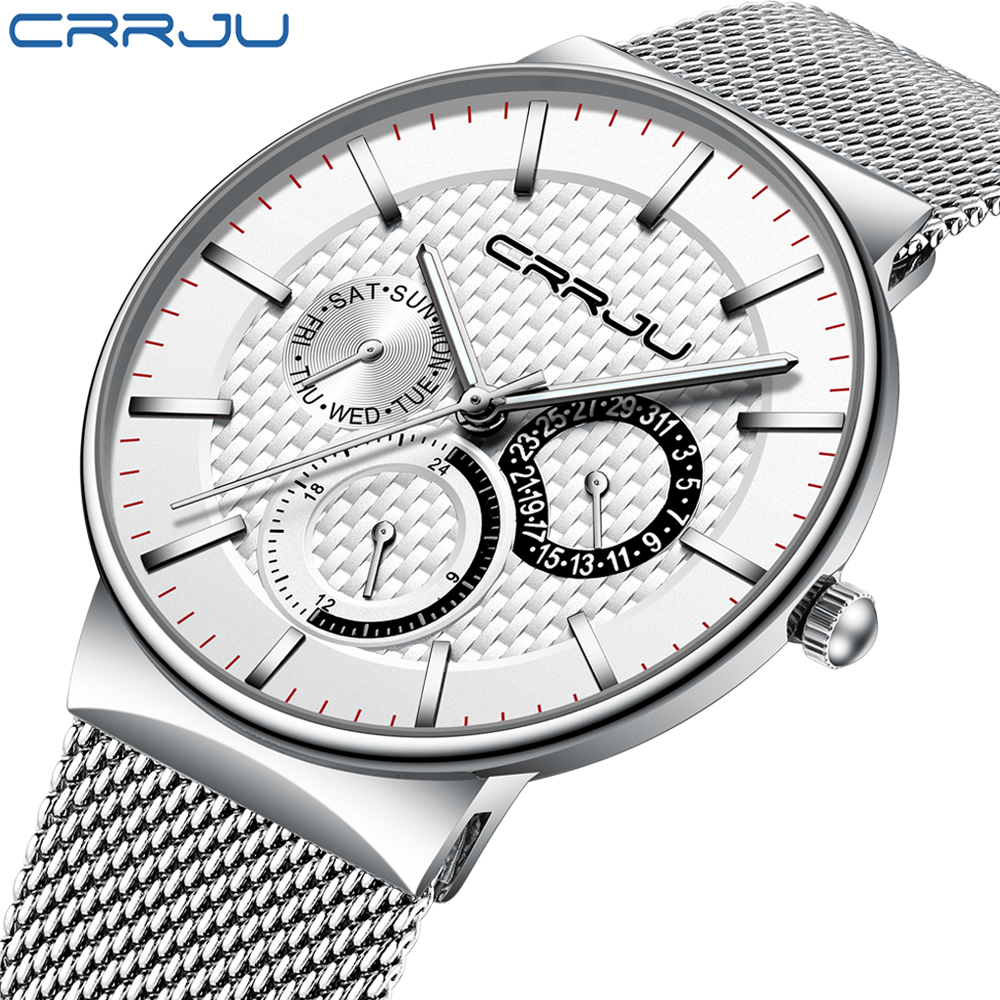 Mens Watches CRRJU Top Brand Luxury Waterproof Ultra Thin Date Clock Male Steel Strap Casual Quartz Watch White Sport WristWatch LY191226, Ssilver white
Mens Watches CRRJU Top Brand Luxury Waterproof Ultra Thin Date Clock Male Steel Strap Casual Quartz Watch White Sport WristWatch LY191226, Ssilver white