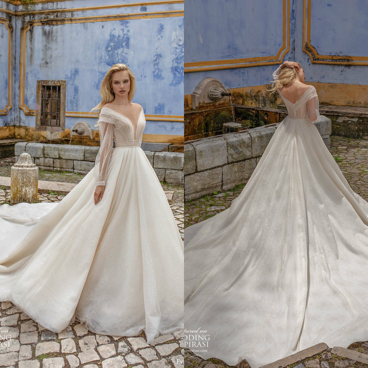 2020 Eva Lendel Long Sleeve Wedding Dresses A Line Lace Appliques Sweep Train Bohemian Wedding Dress Custom Made Elegant Vestidos De Novia