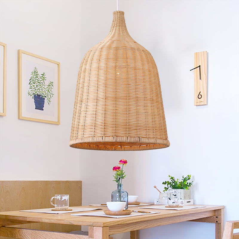 Modern Wood chandelier Japanese style rattan lampshade wicker pendant lamp Restaurant Bar Shop indoor home Rattan chandelier